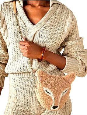 Jimmy Choo Bag Crossbody Purse Tan Fox Clutch